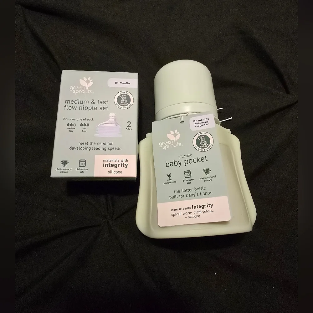Gentle Flow Silicone Baby Bottle - Soft Green - Picture 3 of 6